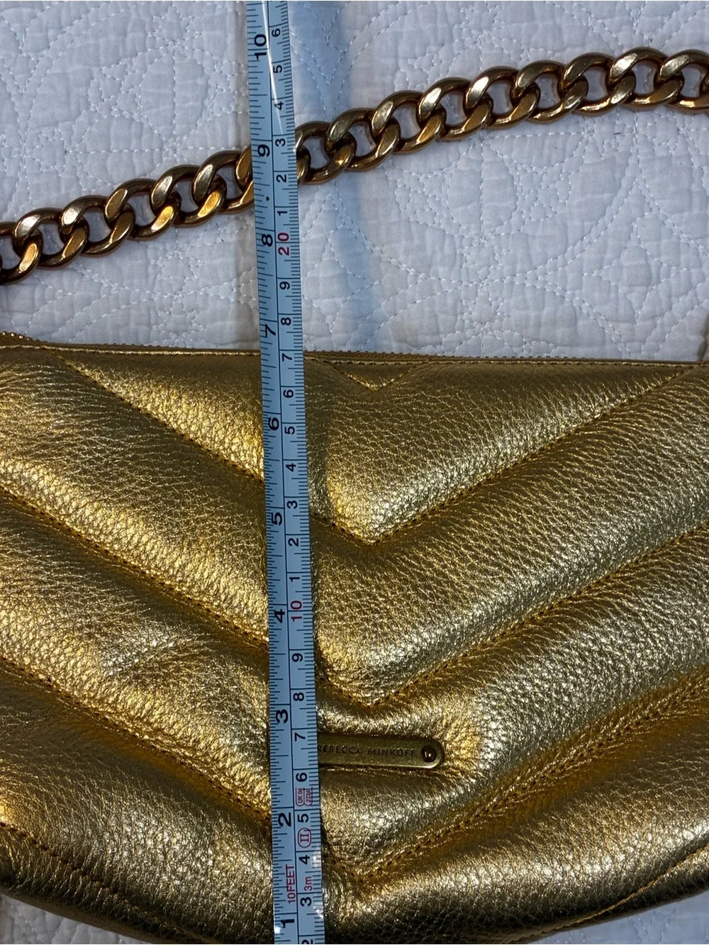 Rebecca Minkoff Edie Chain Gold Crossbody Bag NWT